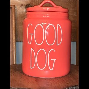 Rae Dunn “Good Dog” Pet Treat Canister - Medium, Summer Orange